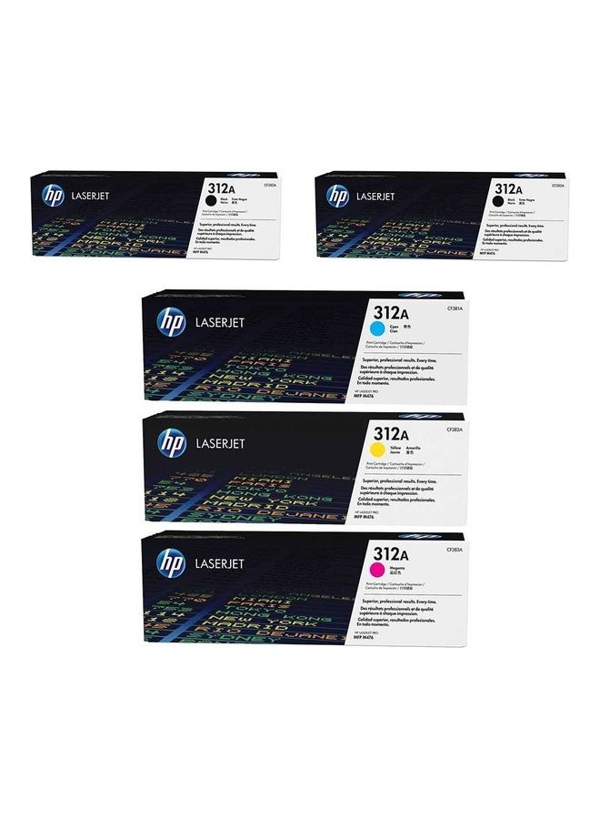 HP 5-Piece Laserjet Printer Toner Cartridge Multicolour