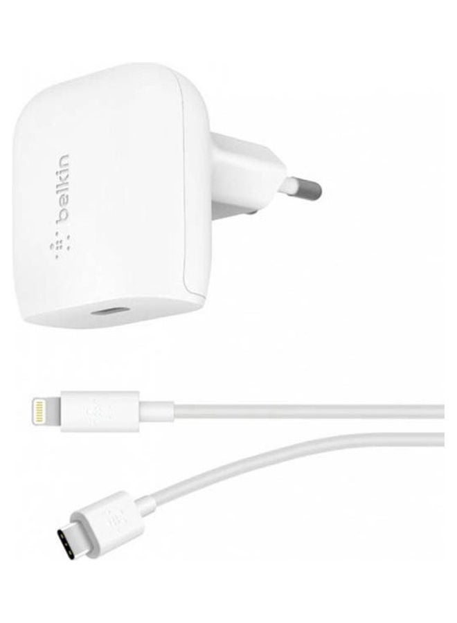 belkin - 18W Usb C Pd Wall Charger - Usb C To Ning Cable White - Image 1