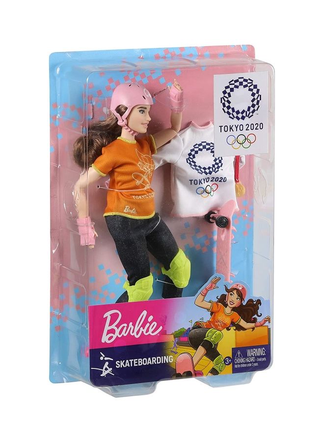 Barbie Olympic Games Tokyo 2020 Skateboard Doll 2.75 x 8.5 x 12.75cm  - Image 2
