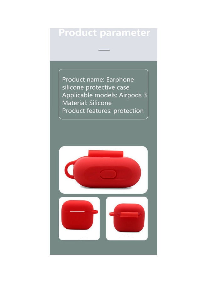 YONK - Protective Case For Apple AirPods 3 with Hook Red - Image 1