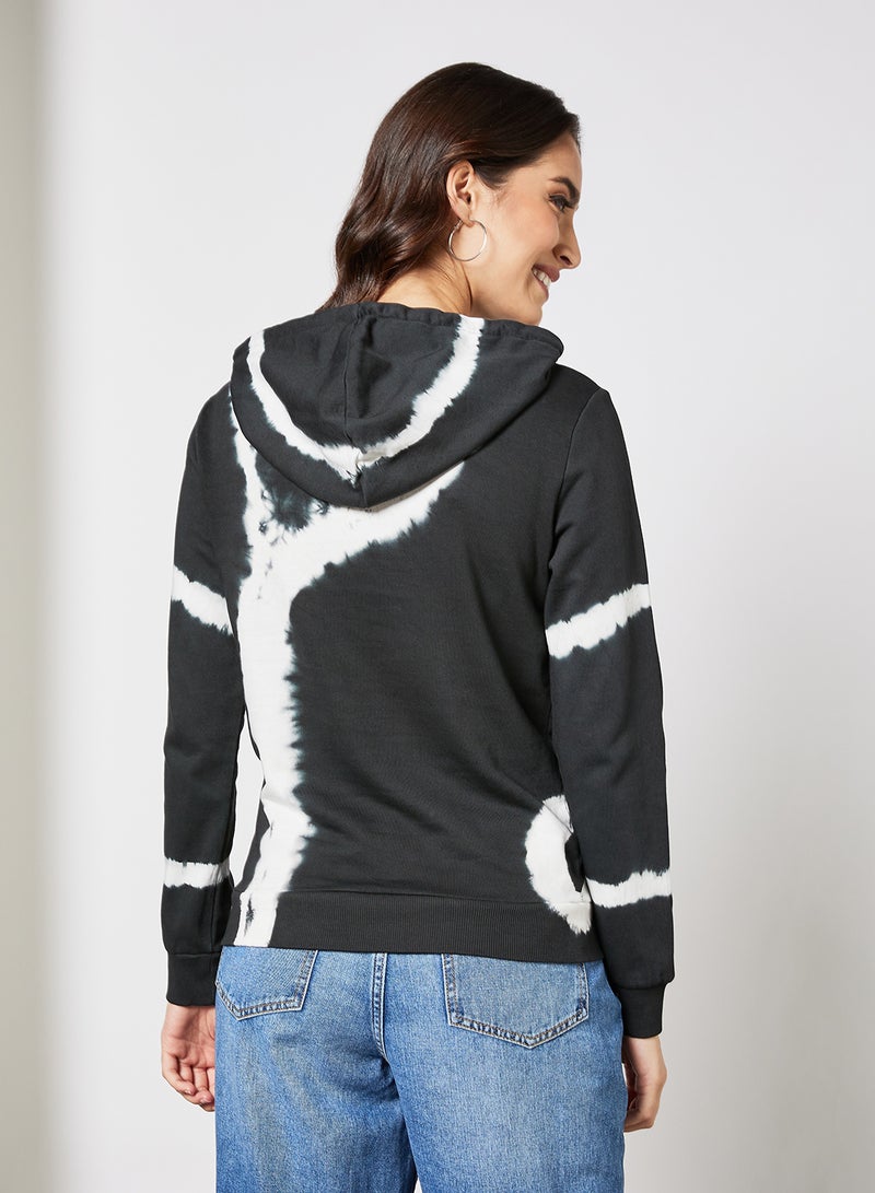 Jacqueline de Yong - Tie-Dye Hoodie Black - Image 1