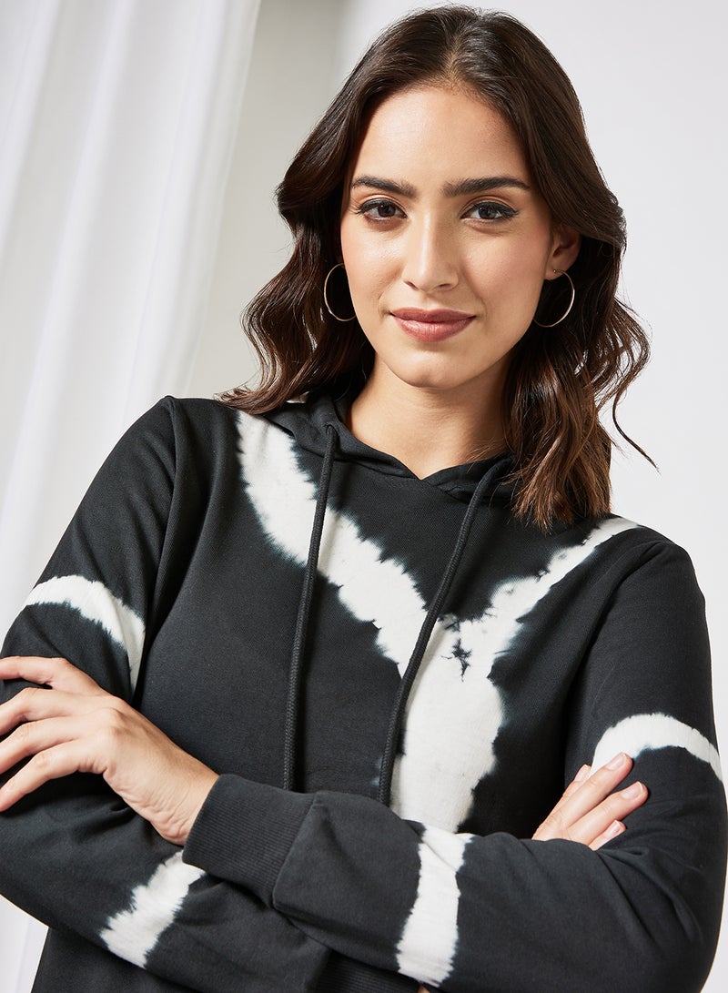 Jacqueline de Yong - Tie-Dye Hoodie Black - Image 1