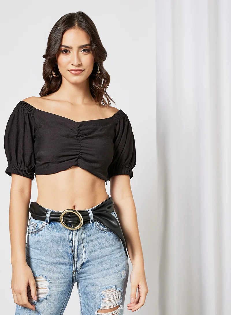 BCBGeneration Off-Shoulder Crop Top