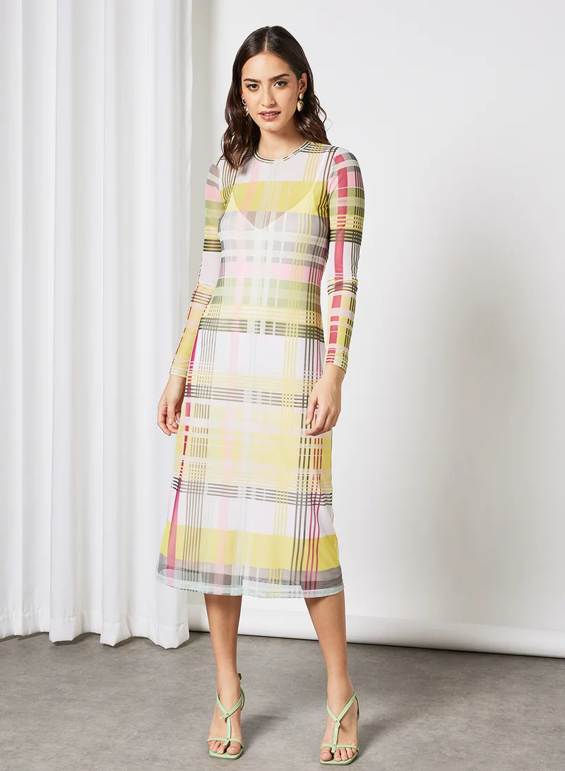 BCBGeneration Plaid Midi Dress