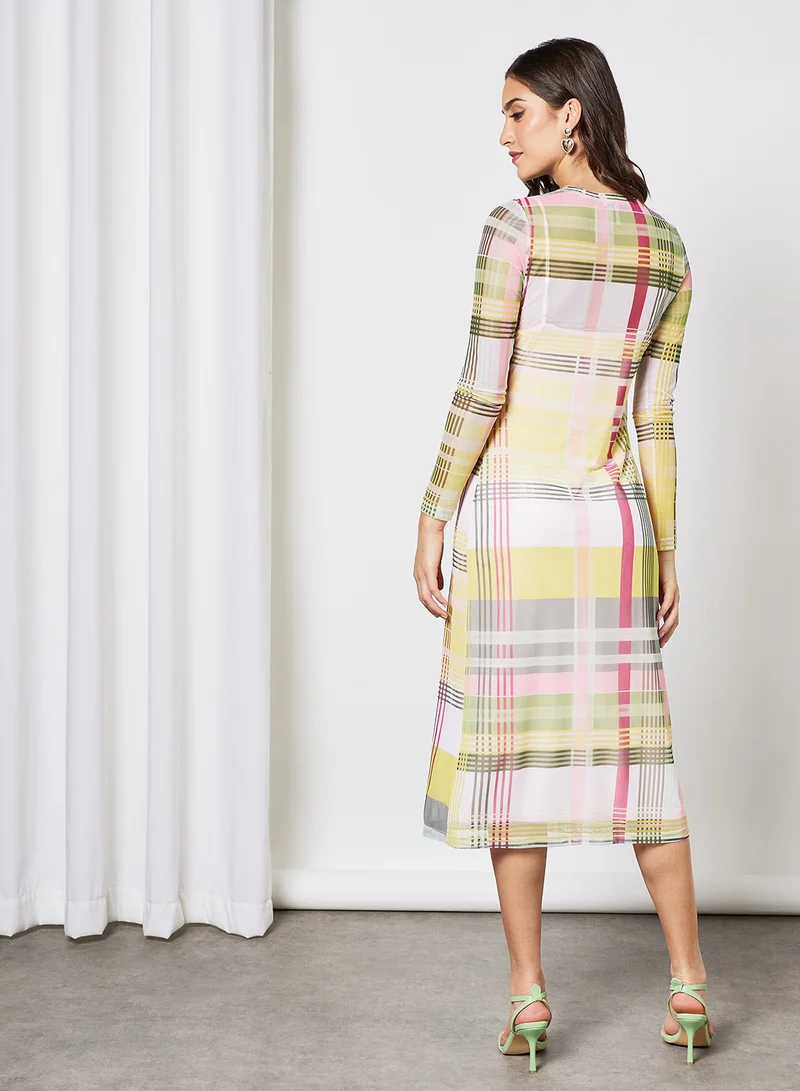 BCBGeneration Plaid Midi Dress