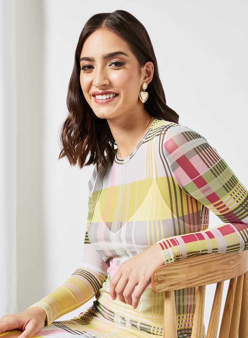 BCBGeneration - Plaid Midi Dress Multicolour - Image 1
