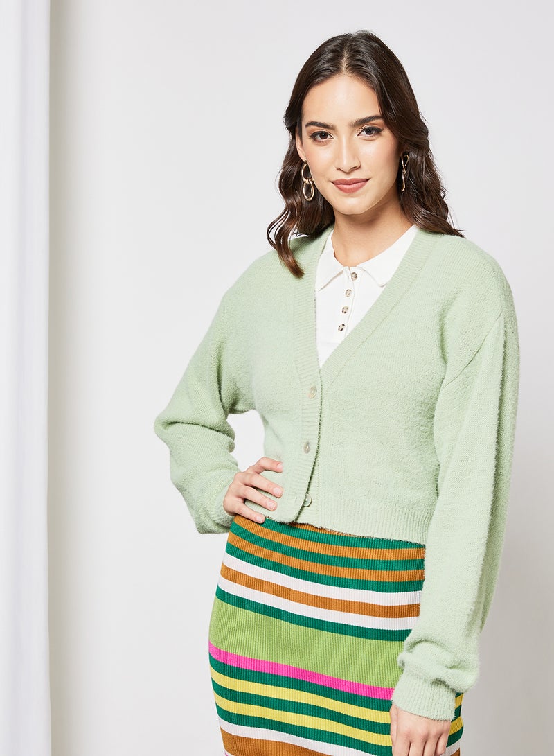 BCBGeneration Button Down Cardigan Green  - Image 1