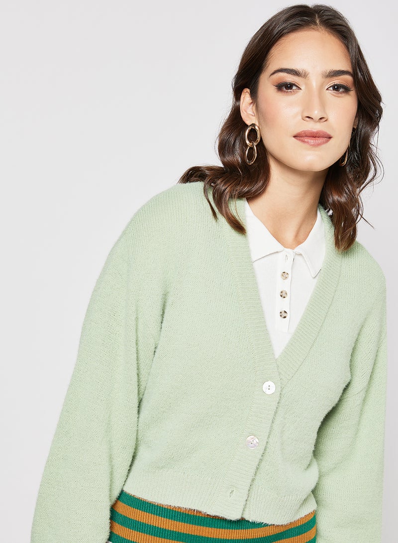 BCBGeneration Button Down Cardigan Green  - Image 4