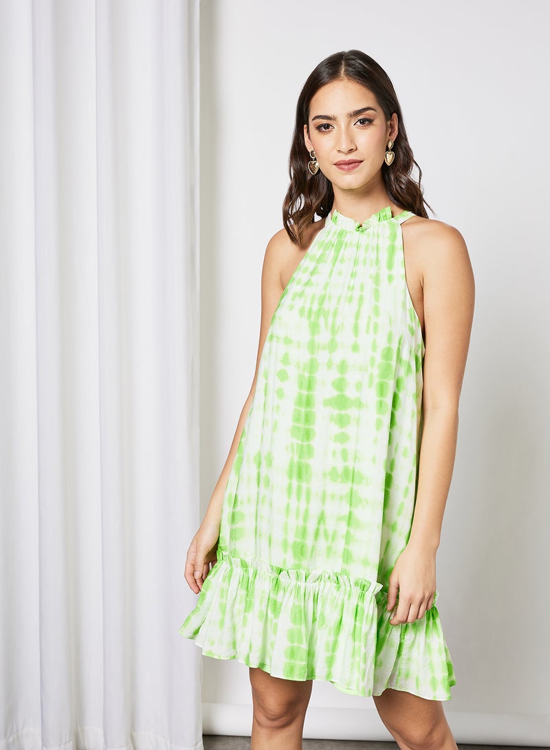 BCBGeneration Tie-Dye Mini Dress Green  - Image 1