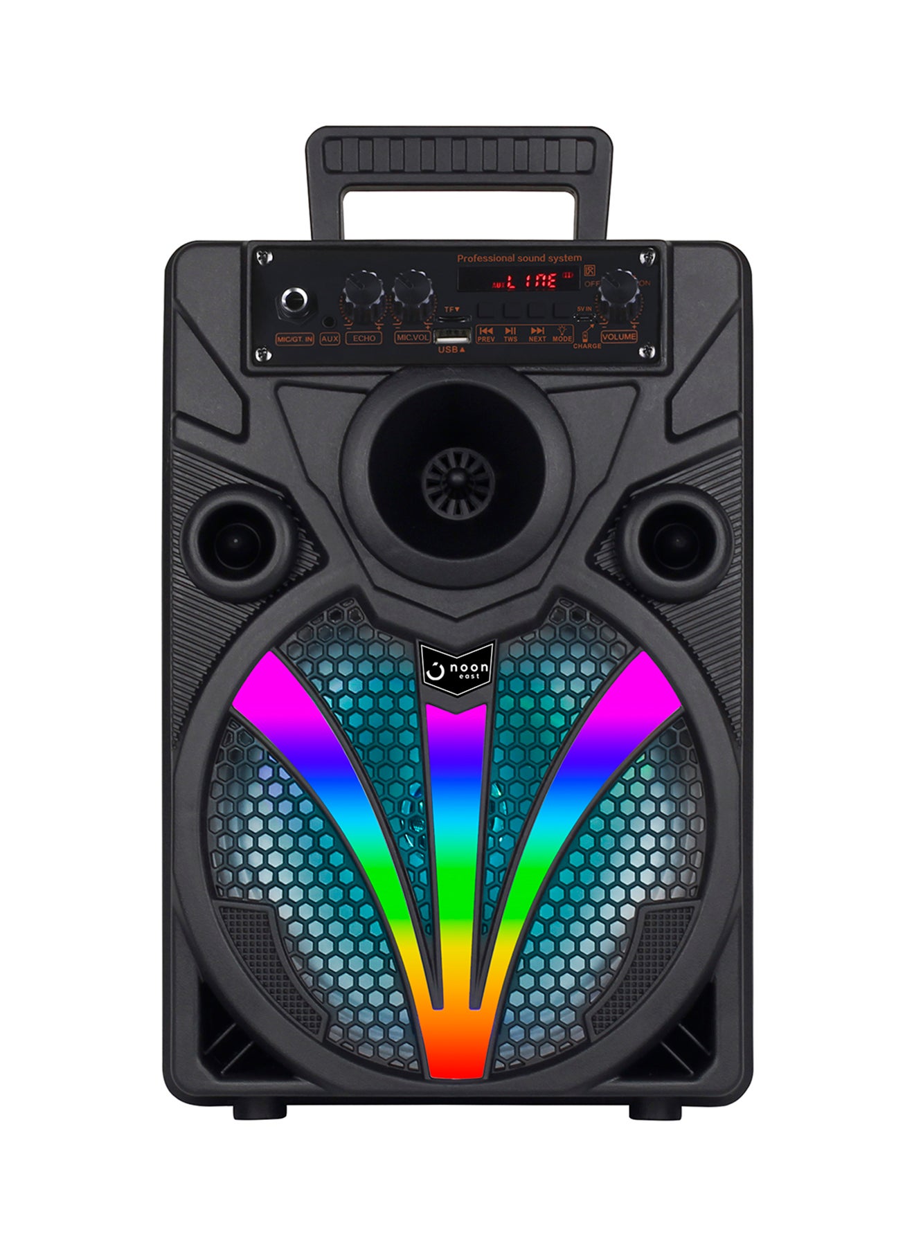 Wheelerz 10W Trolley Speaker 8 Inch, 3 Knobs With Rechargeable Battery, Bluetooth, Karaoke Input, Recording, TWS Function, LED Display Black/Green 