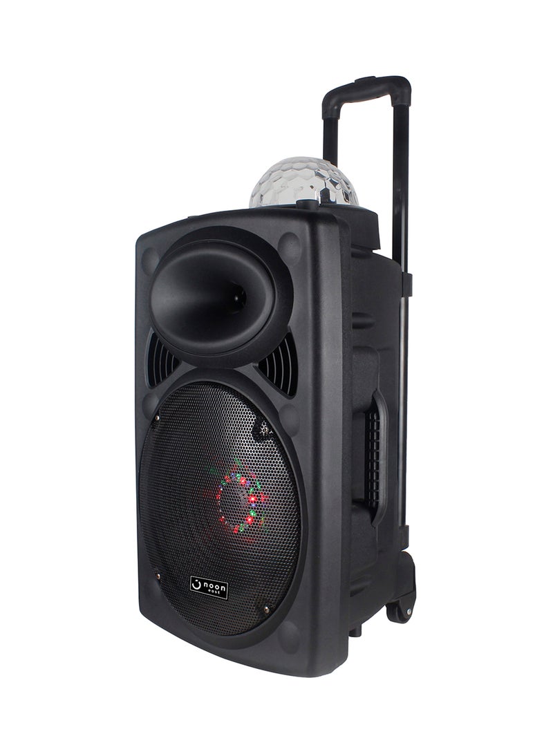Wheelerz 30W Trolley Speaker 12 Inch, 5 Knobs With Rechargeable Battery, Bluetooth, Karaoke Input, Recording, TWS Function, LED Display Black/Red