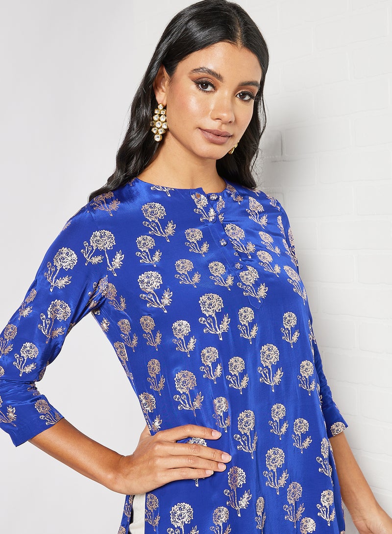 masaba - Marigold Print Kurta Blue - Image 1