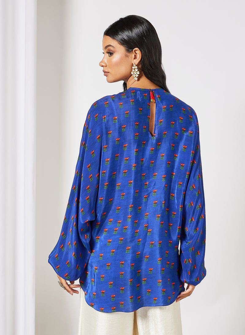 masaba - Lotus In The Pond Blouse Blue - Image 1