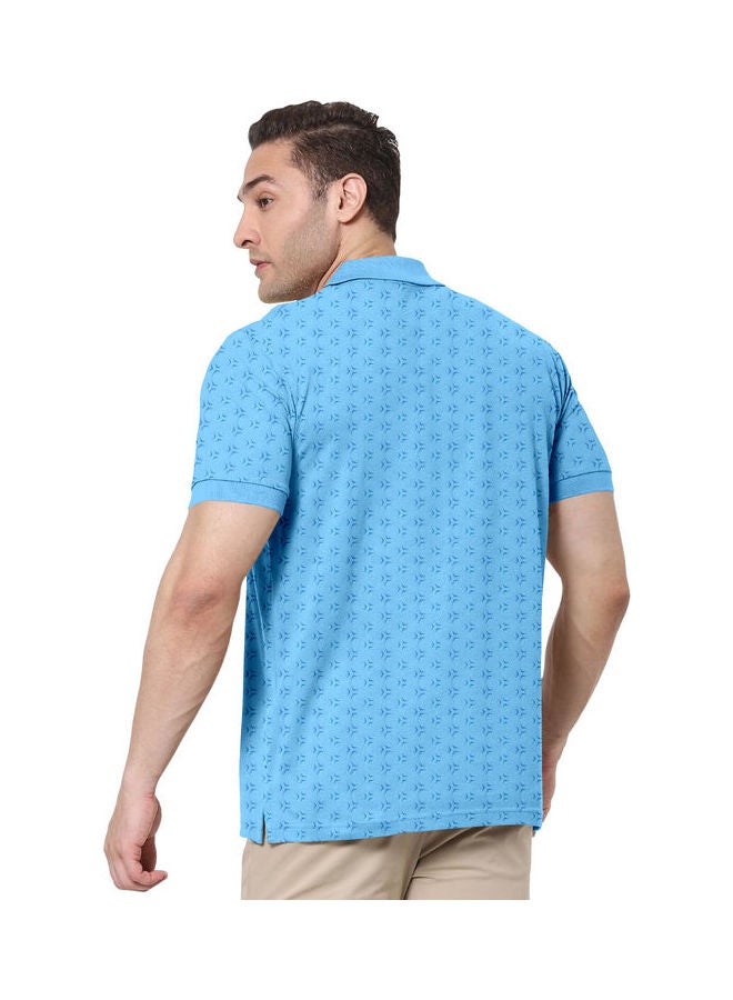 COLOR HUNT Collar Neck T-Shirt With Treding Prints Blue - Image 2