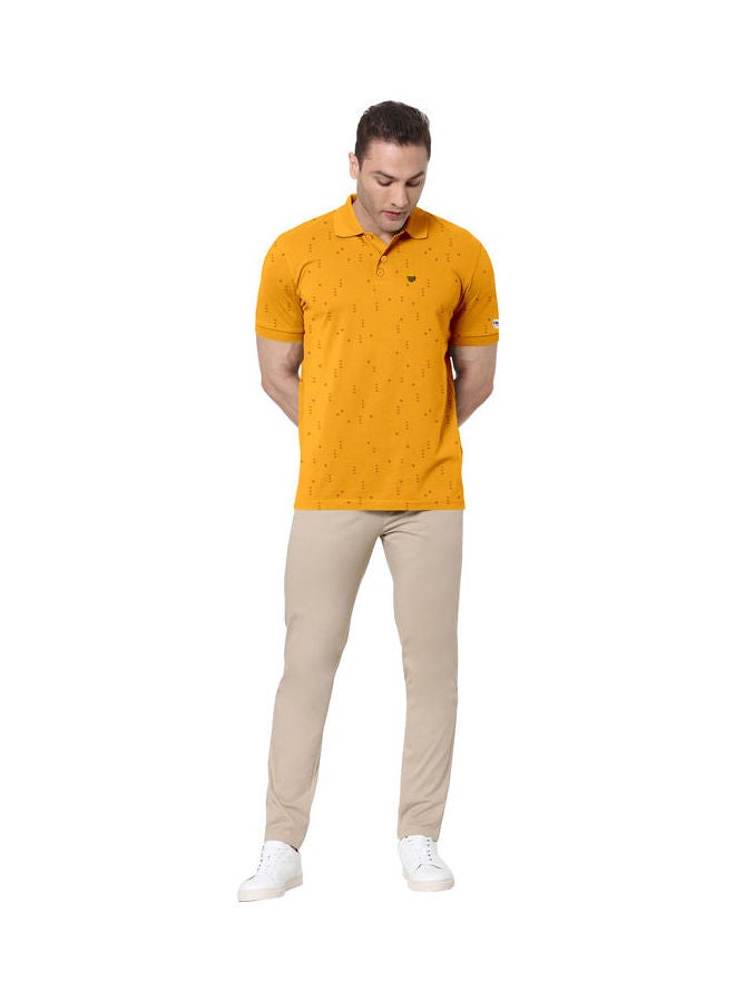 COLOR HUNT Collar Neck T-Shirt With Treding Prints Yellow - Image 4