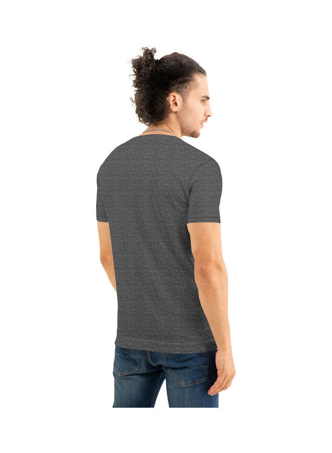 كولور هانت تيشيرت بفتحة رقبة مستديرة ومزين بطبعات عصرية رمادي - Image 2