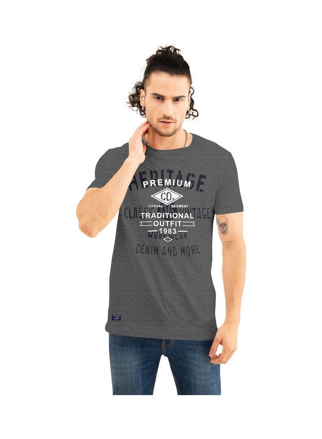 COLOR HUNT Crew Neck T-Shirt With Treding Prints Black - Image 1