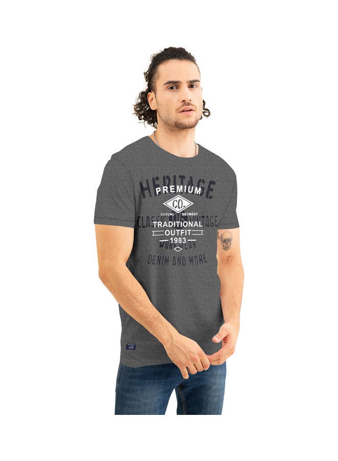 COLOR HUNT Crew Neck T-Shirt With Treding Prints Black - Image 3