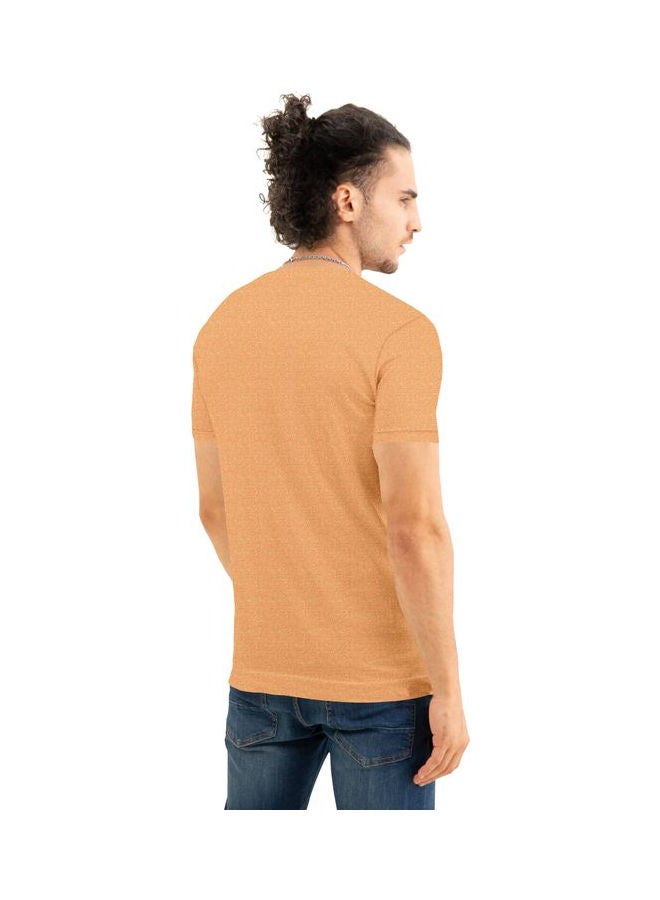 COLOR HUNT Crew Neck T-Shirt With Treding Prints Orange - Image 2