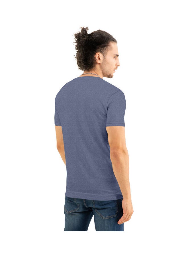 COLOR HUNT Crew Neck T-Shirt With Treding Prints Blue - Image 2