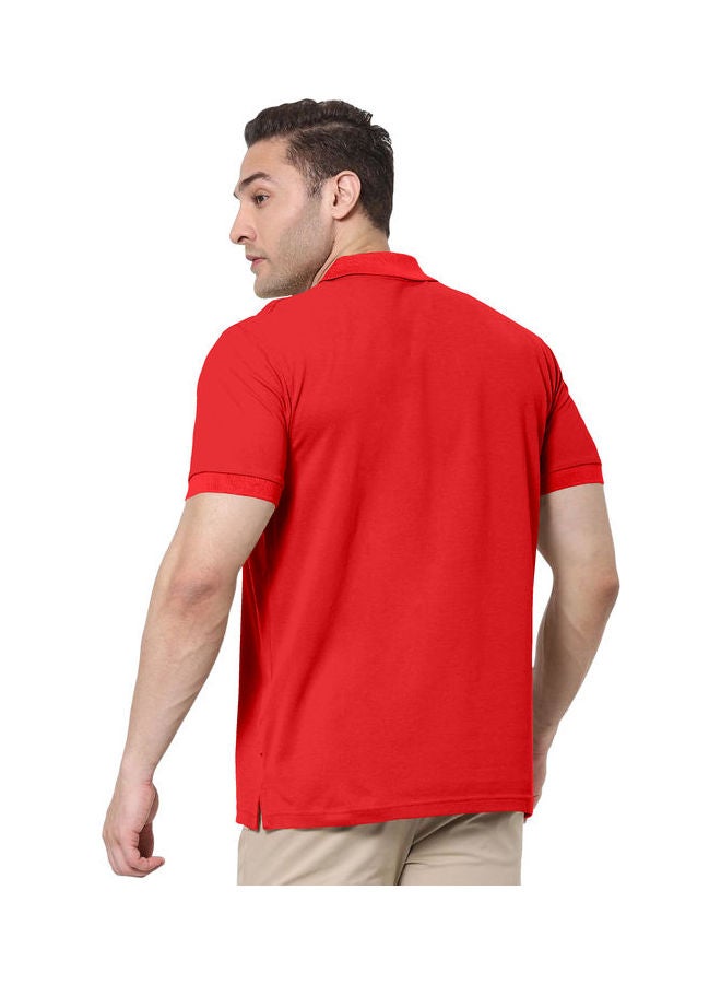 COLOR HUNT Collar Neck T-Shirt With Treding Prints Red - Image 2