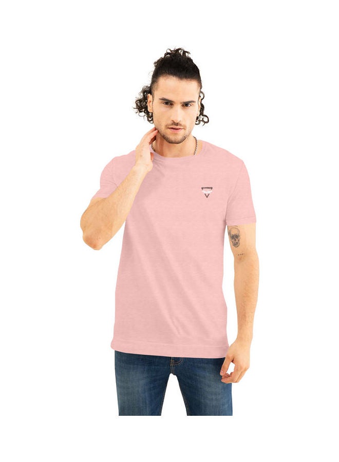 COLOR HUNT Stretch Crew Neck T-Shirt With Treding Prints Pink - Image 1