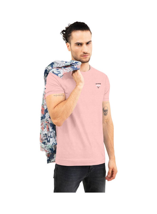 COLOR HUNT Stretch Crew Neck T-Shirt With Treding Prints Pink - Image 4