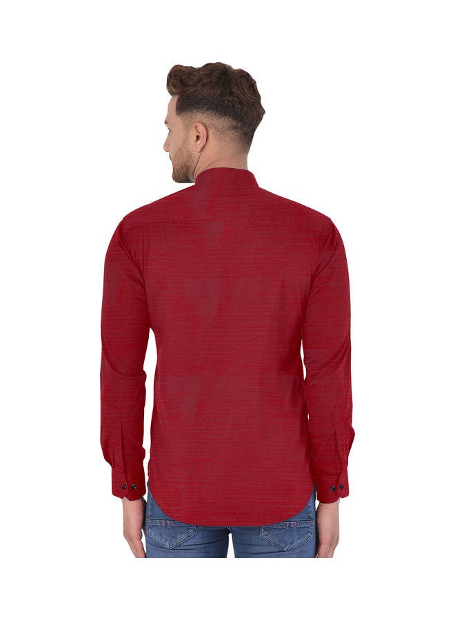 COLOR HUNT Stretch Lightweight Casual Breathable Shirt Red - Image 2