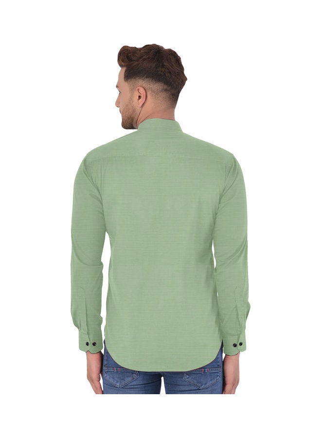COLOR HUNT Stretch Lightweight Casual Breathable Shirt Olive Green - Image 2