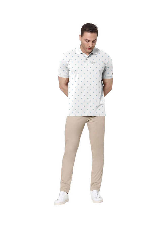 COLOR HUNT - Collar Neck T-Shirt With Treding Prints White - Image 1