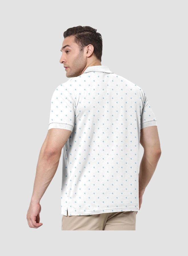 COLOR HUNT - Collar Neck T-Shirt With Treding Prints White - Image 1