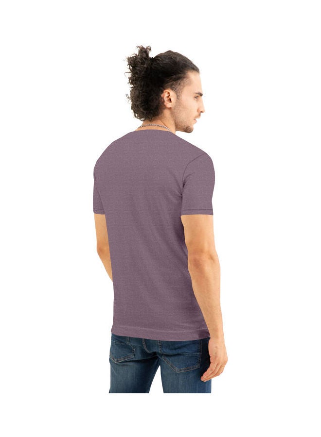COLOR HUNT Crew Neck T-Shirt With Treding Prints Purple  - Image 2