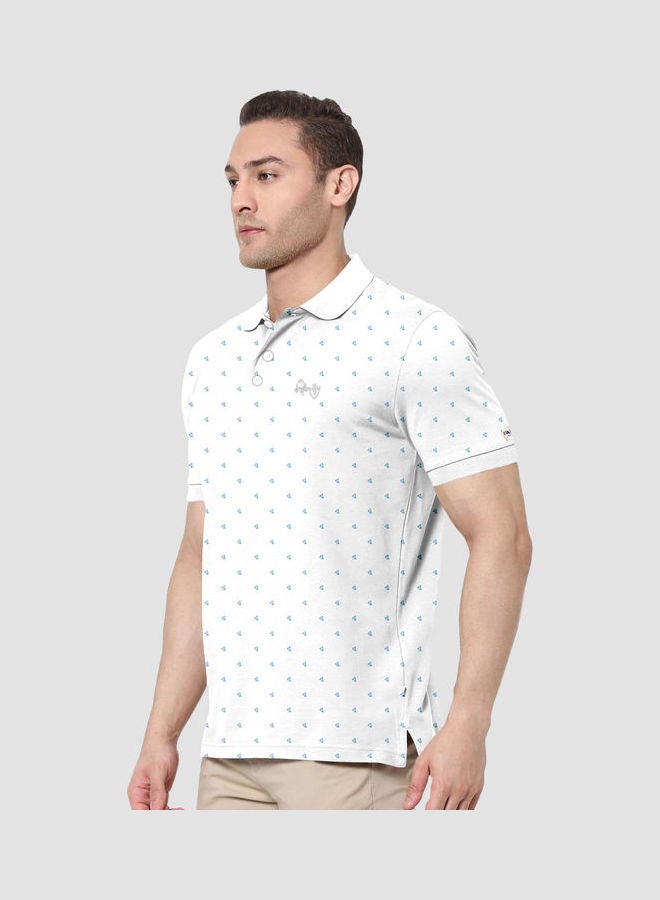 COLOR HUNT - Collar Neck T-Shirt With Treding Prints White - Image 1