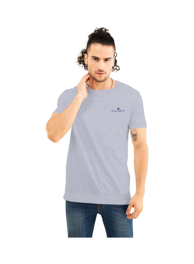 COLOR HUNT Stretch Crew Neck T-Shirt With Treding Prints Grey - Image 1