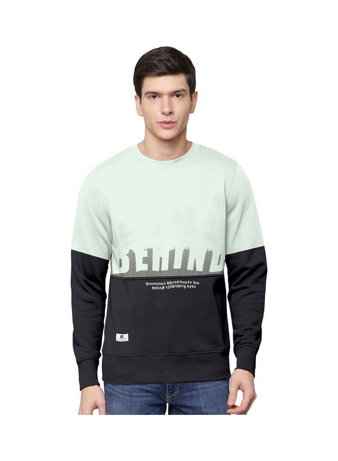 COLOR HUNT Everyday Full Sleeve Sweatshirt Mint Green/Black  - Image 1