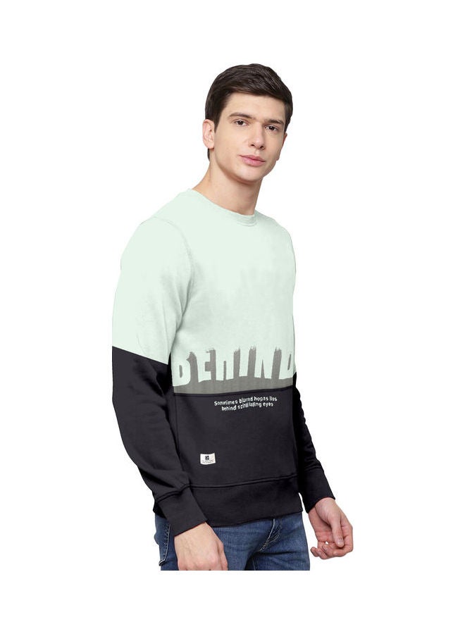 COLOR HUNT Everyday Full Sleeve Sweatshirt Mint Green/Black  - Image 4