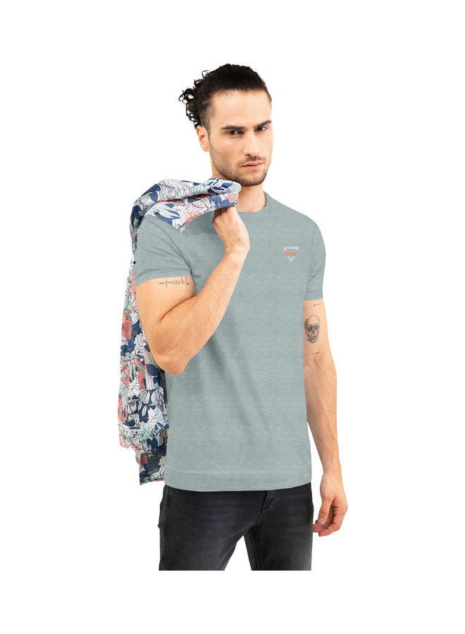 COLOR HUNT Stretch Crew Neck T-Shirt With Treding Prints Grey - Image 4