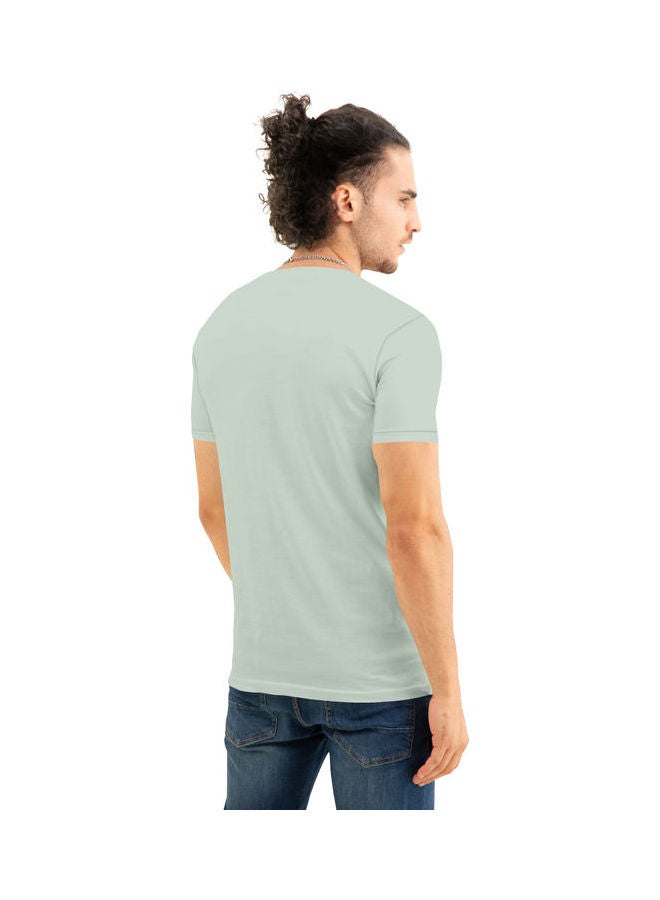 COLOR HUNT Crew Neck T-Shirt With Treding Prints Mint Green/Black - Image 2