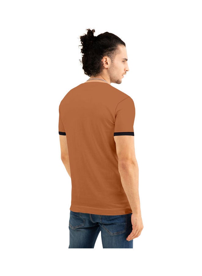 COLOR HUNT Crew Neck T-Shirt With Treding Prints Brown - Image 2