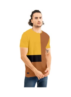 Crew Neck T-Shirt With Treding Prints Yellow/Brown - v1636372645/N51778795V_2