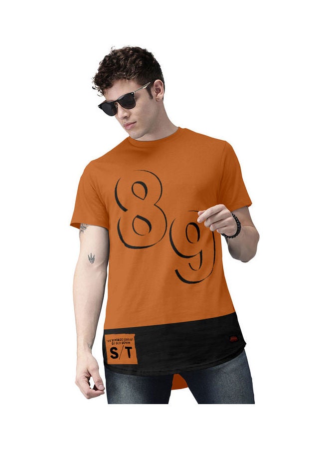 كولور هانت تيشيرت بفتحة رقبة مستديرة مع طبعات عصرية راست/أسود - Image 1