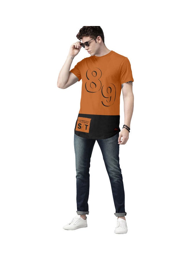 كولور هانت تيشيرت بفتحة رقبة مستديرة مع طبعات عصرية راست/أسود - Image 4