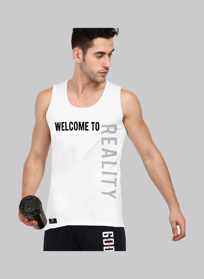 COLOR HUNT Sleeveless Slim Fit T-Shirt White/Grey/Black - Image 4