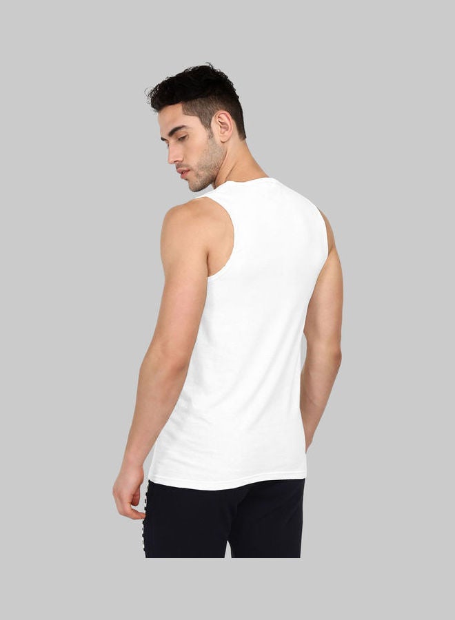 COLOR HUNT Sleeveless Slim Fit T-Shirt White/Grey/Black - Image 2