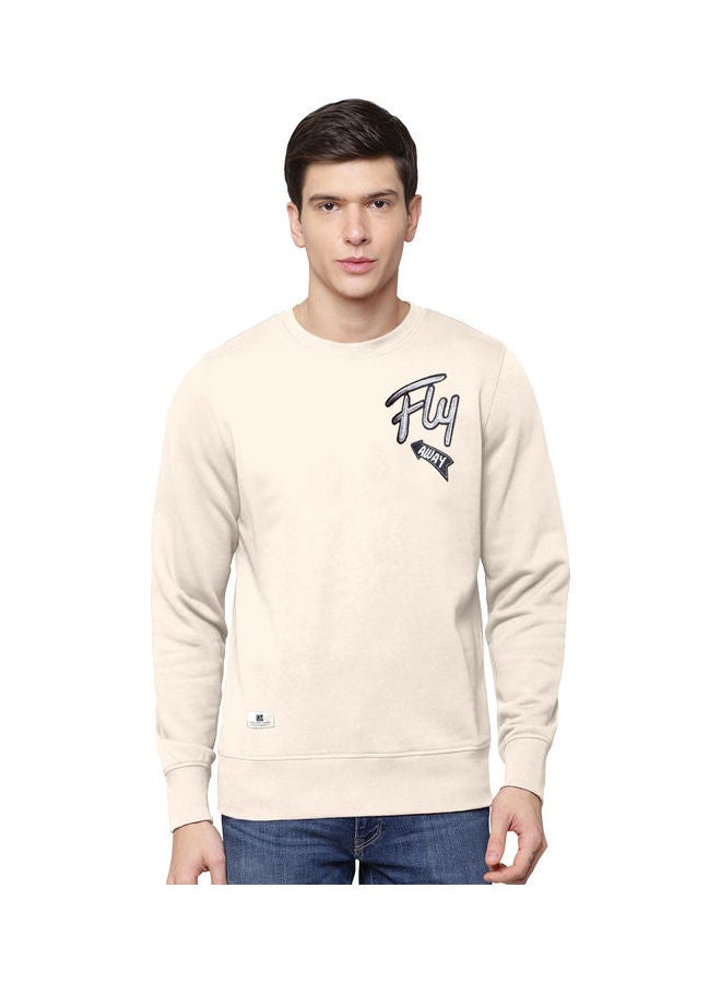 COLOR HUNT Everyday Full Sleeve Sweatshirt Cream  - Image 1