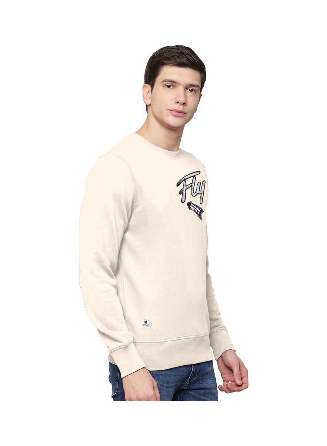 COLOR HUNT Everyday Full Sleeve Sweatshirt Cream  - Image 3