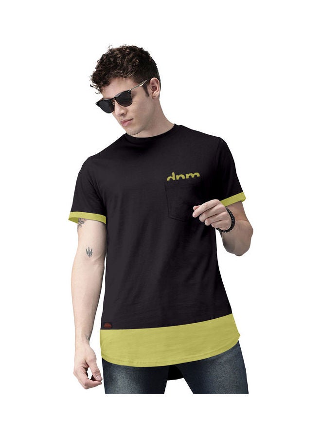 COLOR HUNT Crew Neck T-Shirt With Treding Prints Black/Green - Image 1