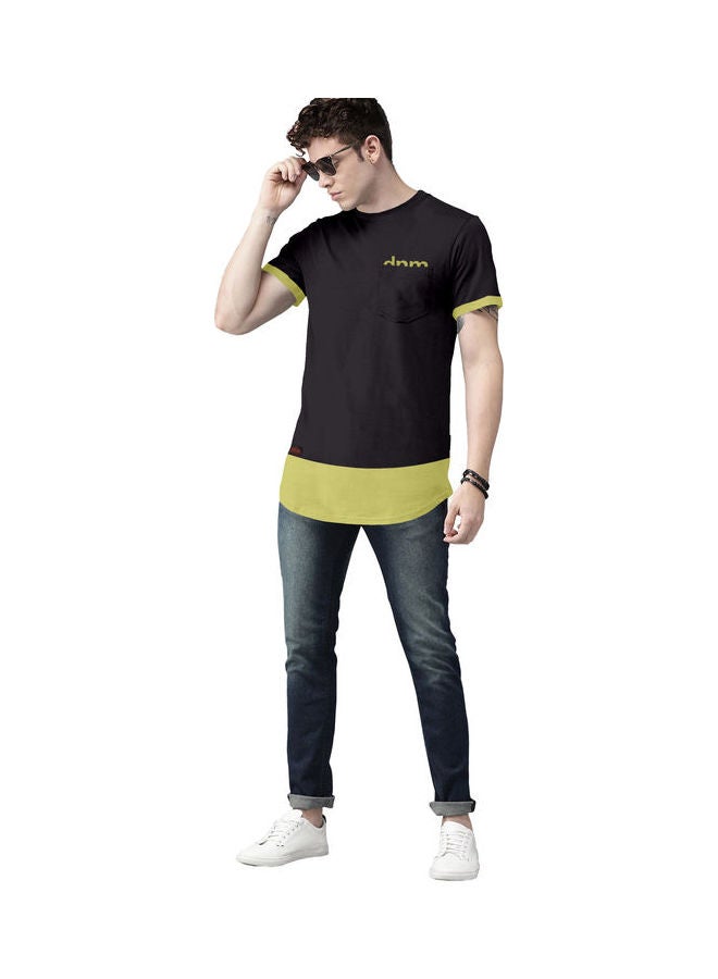 COLOR HUNT Crew Neck T-Shirt With Treding Prints Black/Green - Image 4