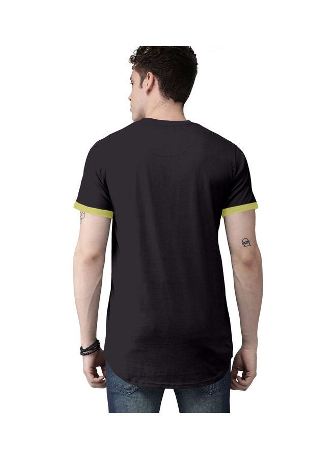 COLOR HUNT Crew Neck T-Shirt With Treding Prints Black/Green - Image 2