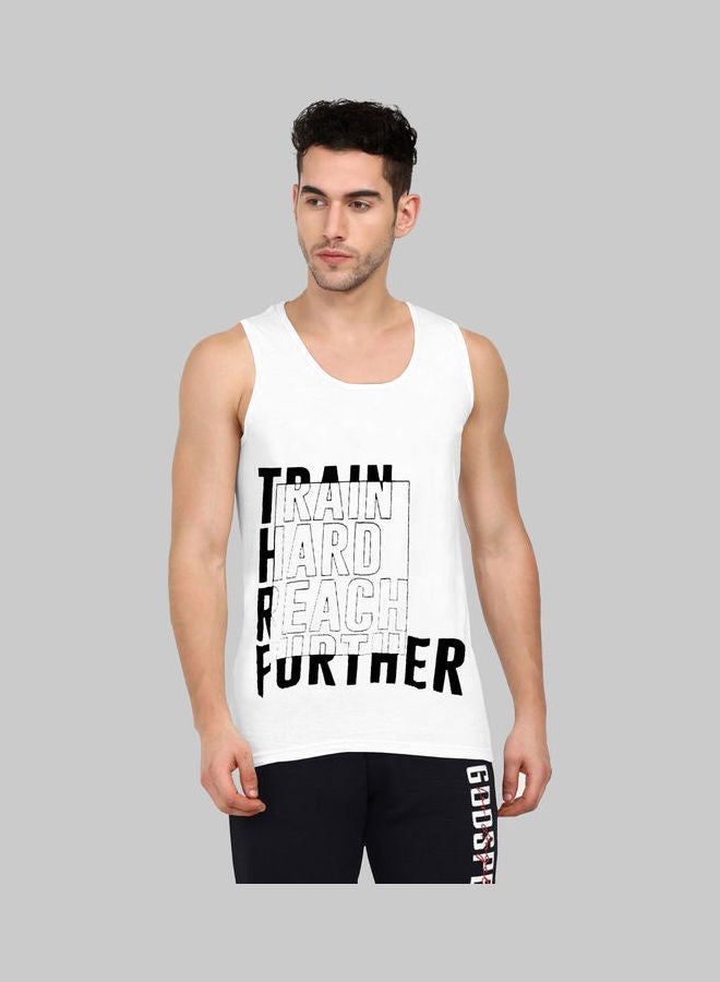 COLOR HUNT Sleeveless Slim Fit T-Shirt White - Image 1